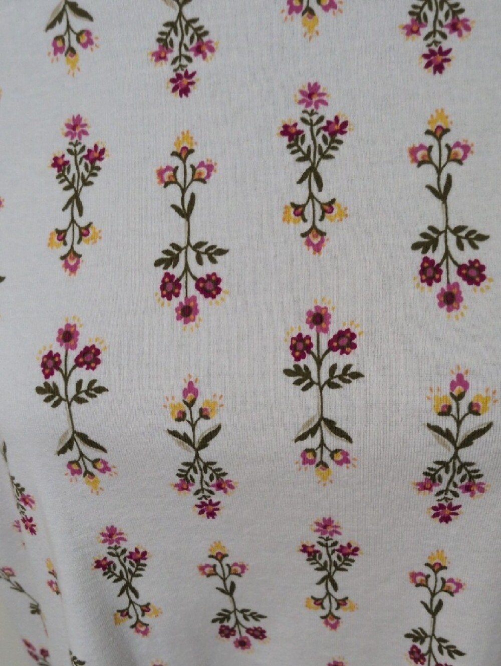 croft & barrow White Tee with Pink & Green Floral, Pack Print - - Picture 2 of 5